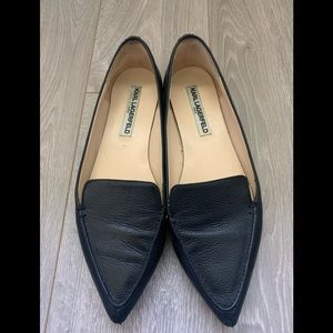Destine Leather Pointed Karl Lagerfeld flats
